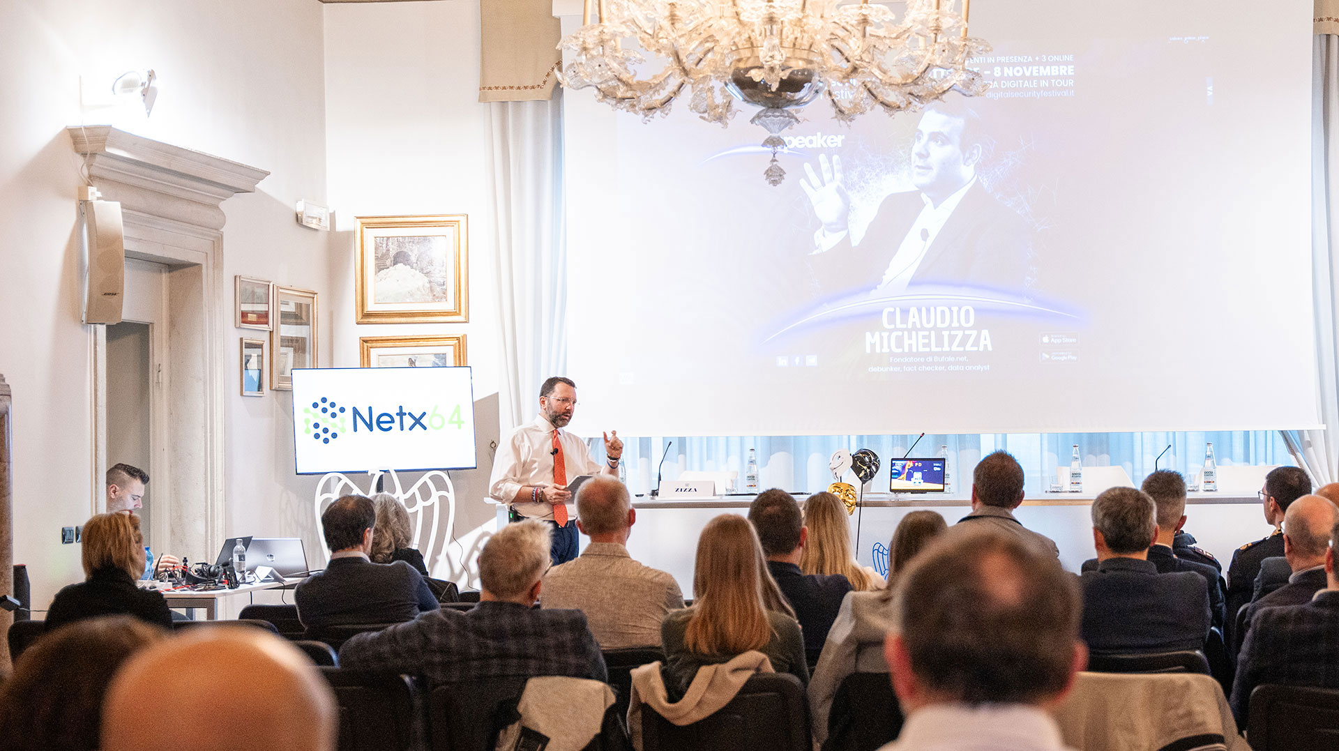 Michele Zizza durante un intervento al Digital Security Festival
